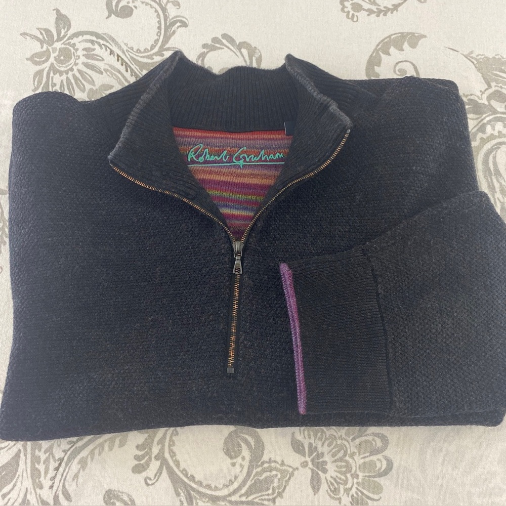 Robert Graham Quarter Zip 100% Wool 3X‎